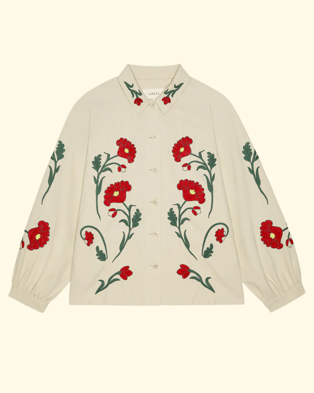 Embroidered Commodore Jacket | Cream