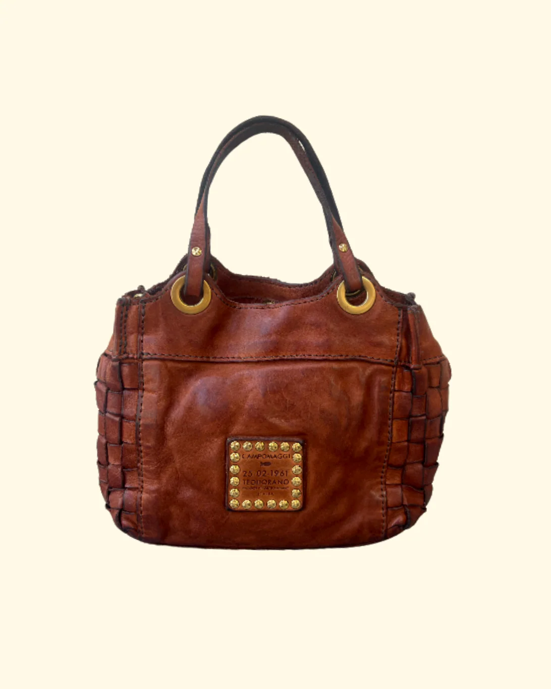 Flaviana Woven Shopping Bag | Cognac - Image 2