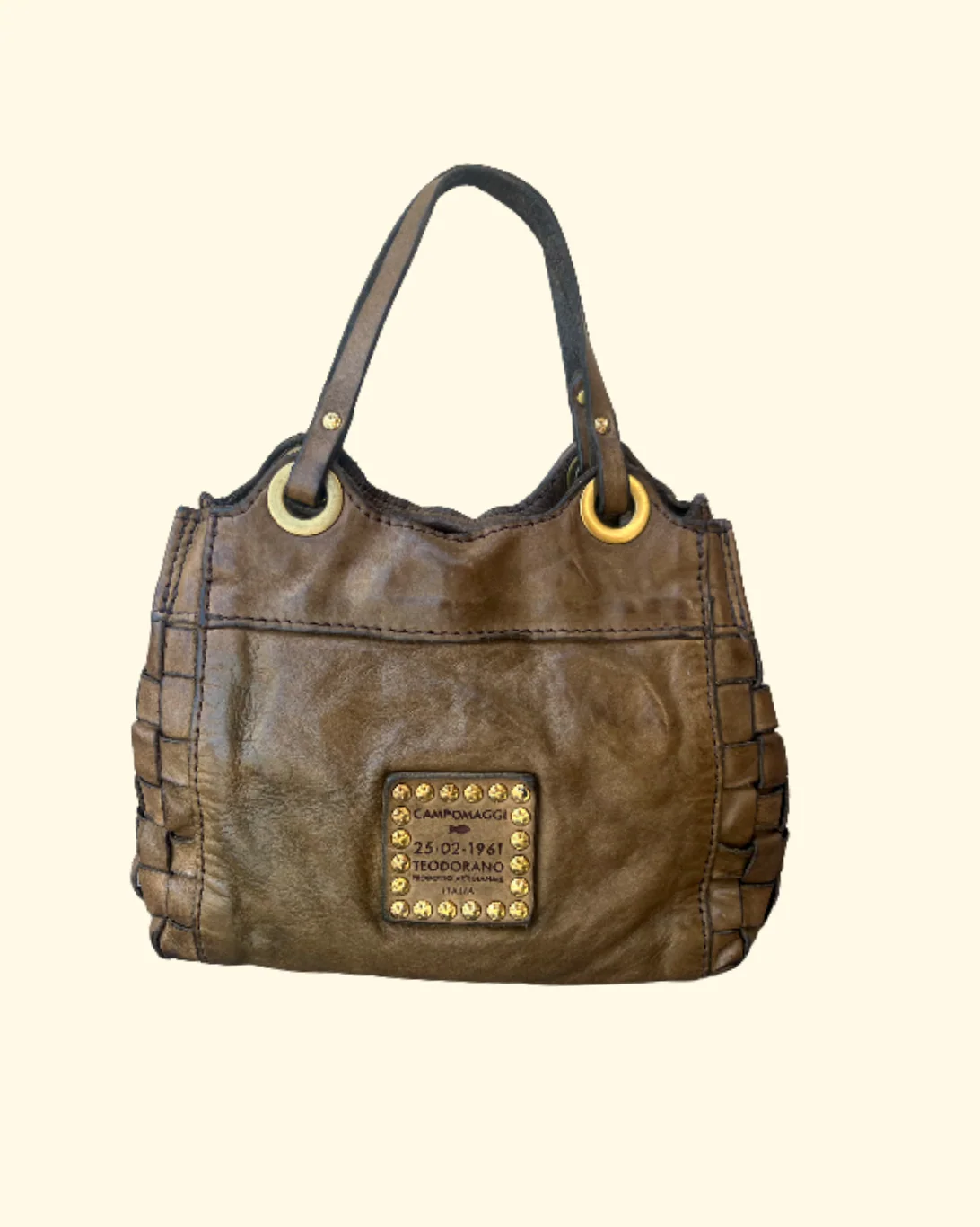 Flaviana Woven Shopping Bag | Military - Image 2