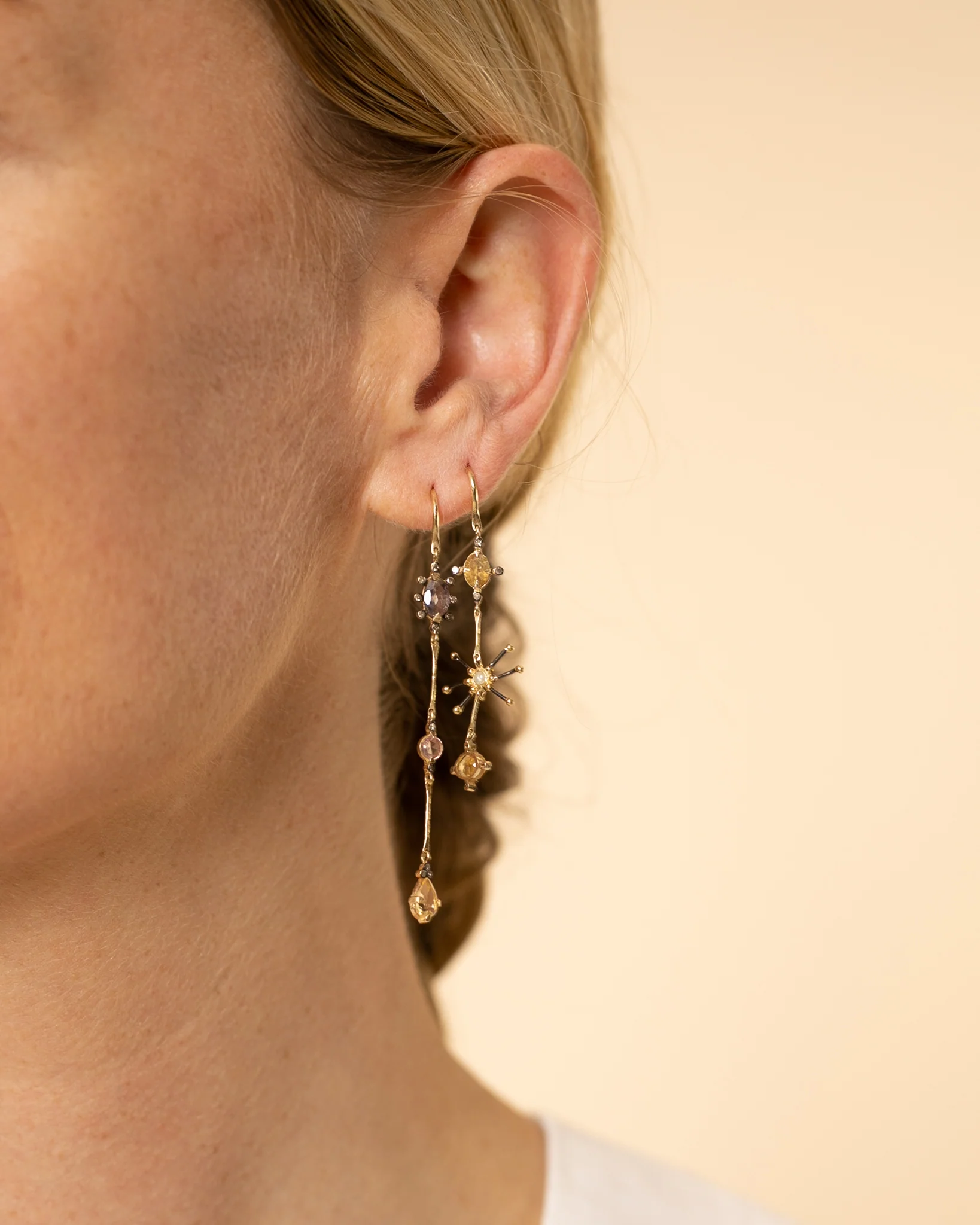 Flora Citrine Long Earrings - Image 2