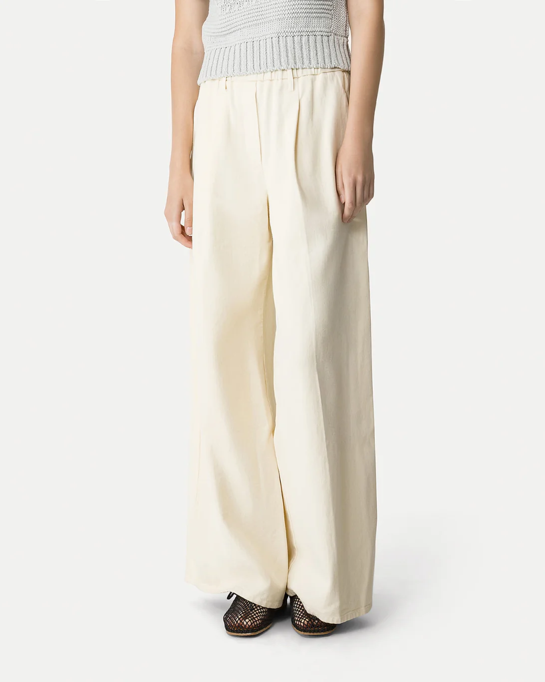 Fluid Cotton Twill Loose Pants | Beurre - Image 2