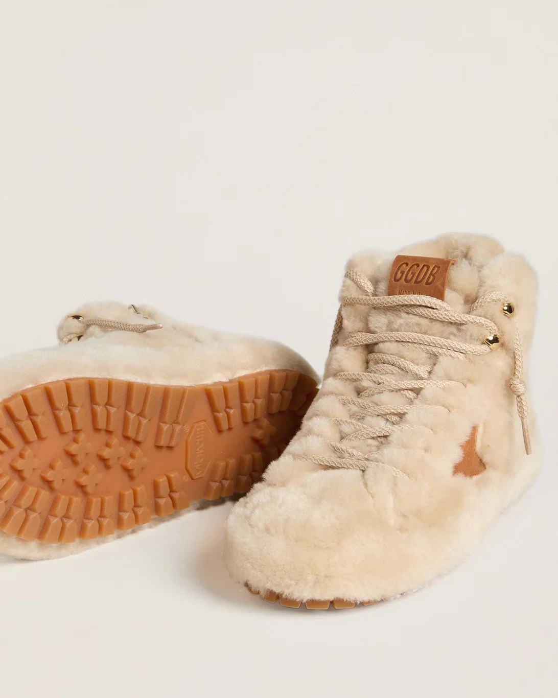 Francy Shearling Upper And Lining Leather Star | Beige/Brown - Image 5
