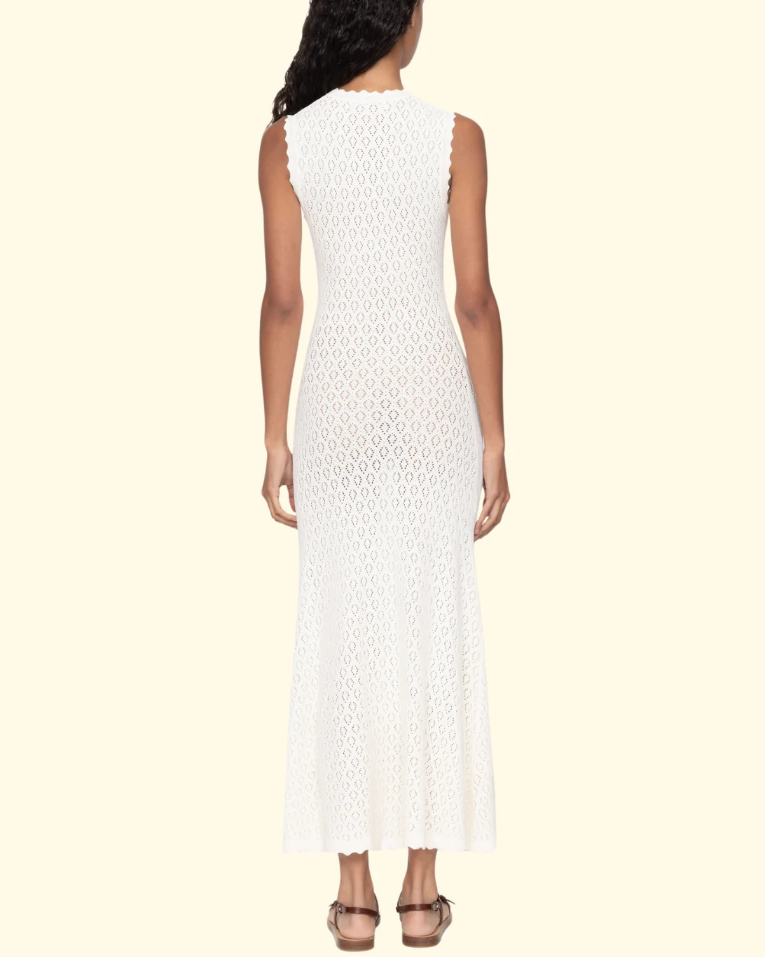 Georgia Knit Sleeveless Dress | Cream - Image 3