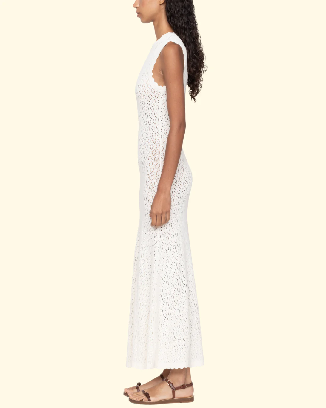 Georgia Knit Sleeveless Dress | Cream - Image 4