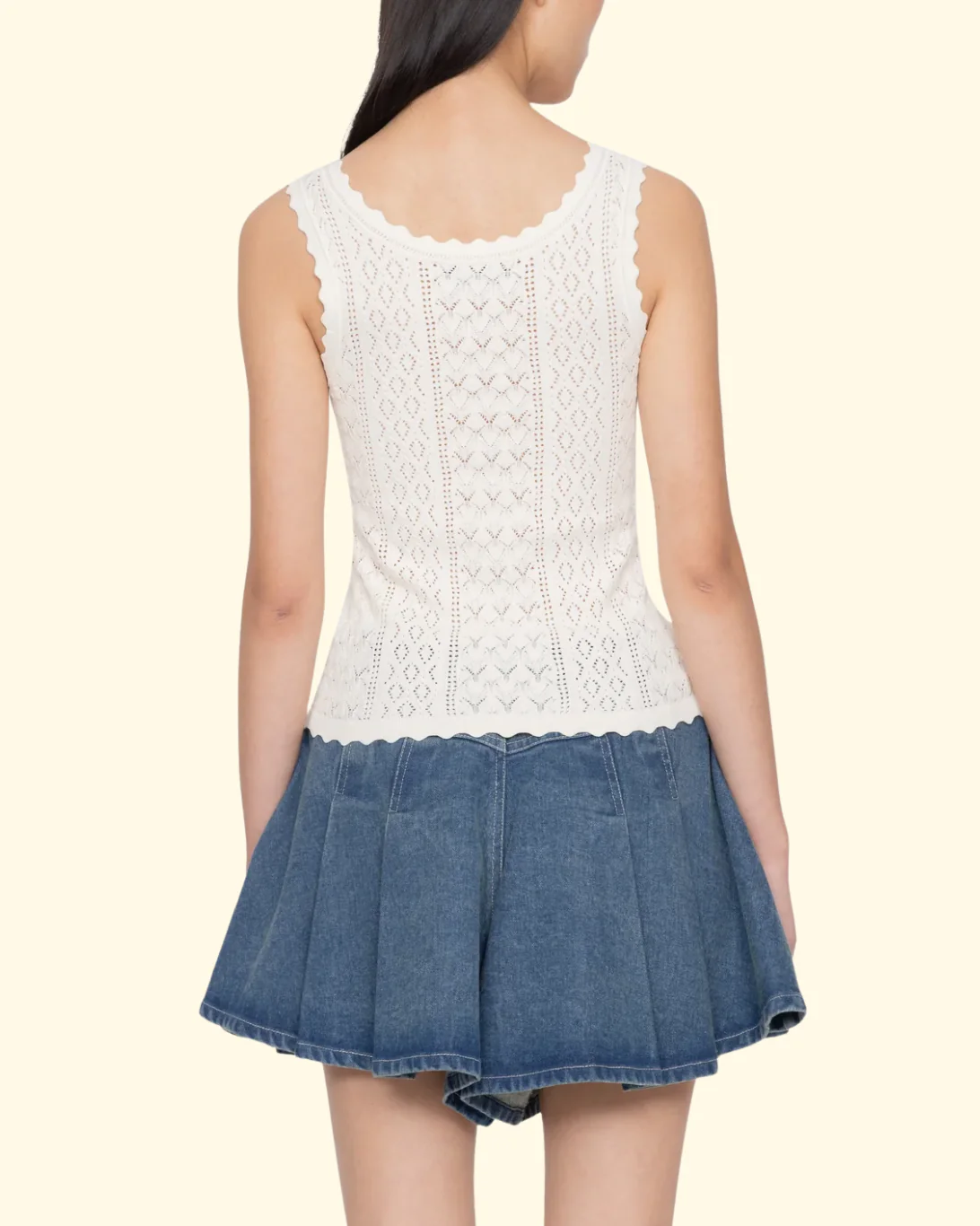 Georgia Knit Tank Top | Cream - Image 3