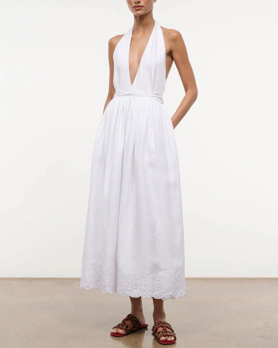 Grazia Linen Dress | White - Image 2