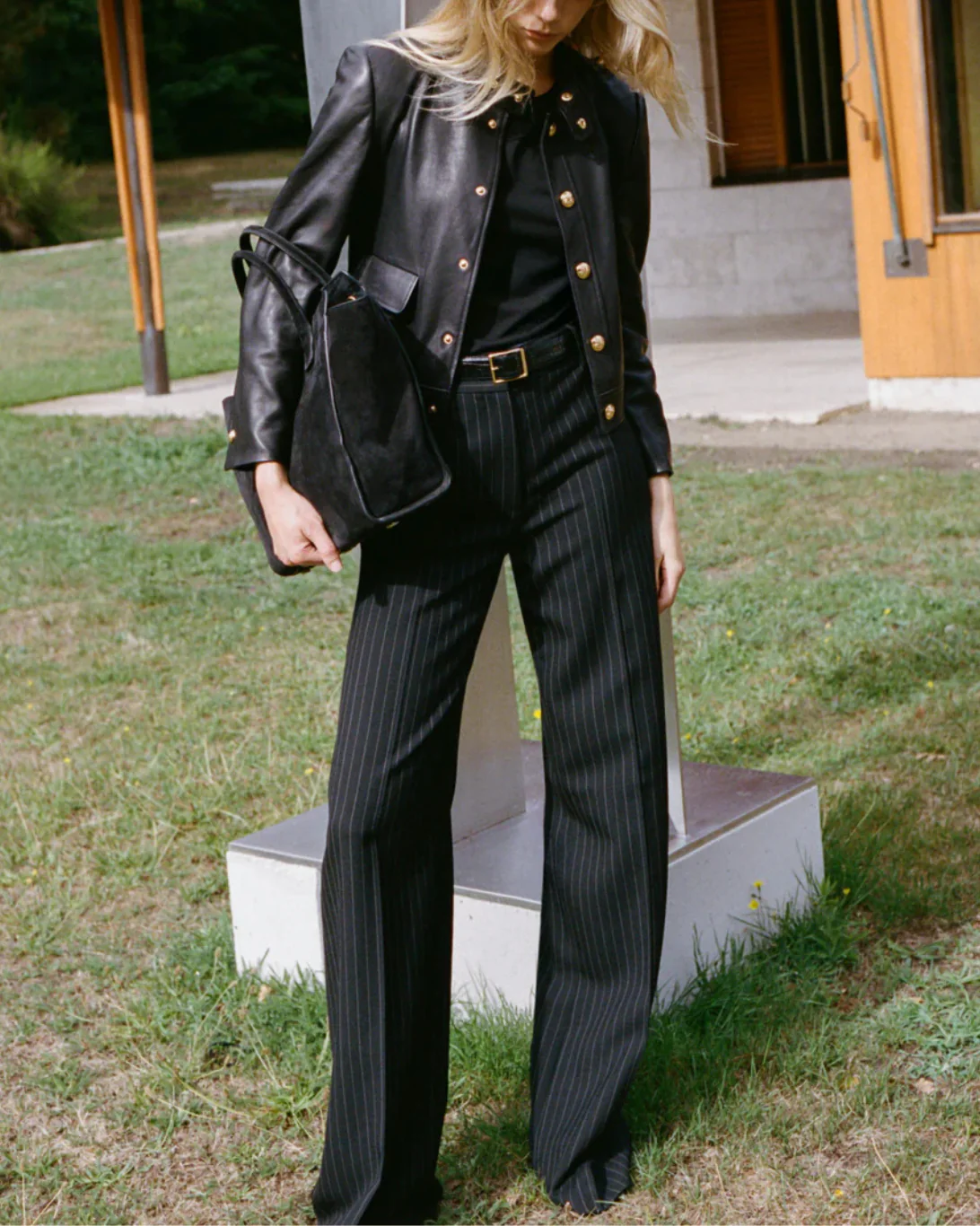 Hadley Leather Cropped Jacket | Black - Image 4