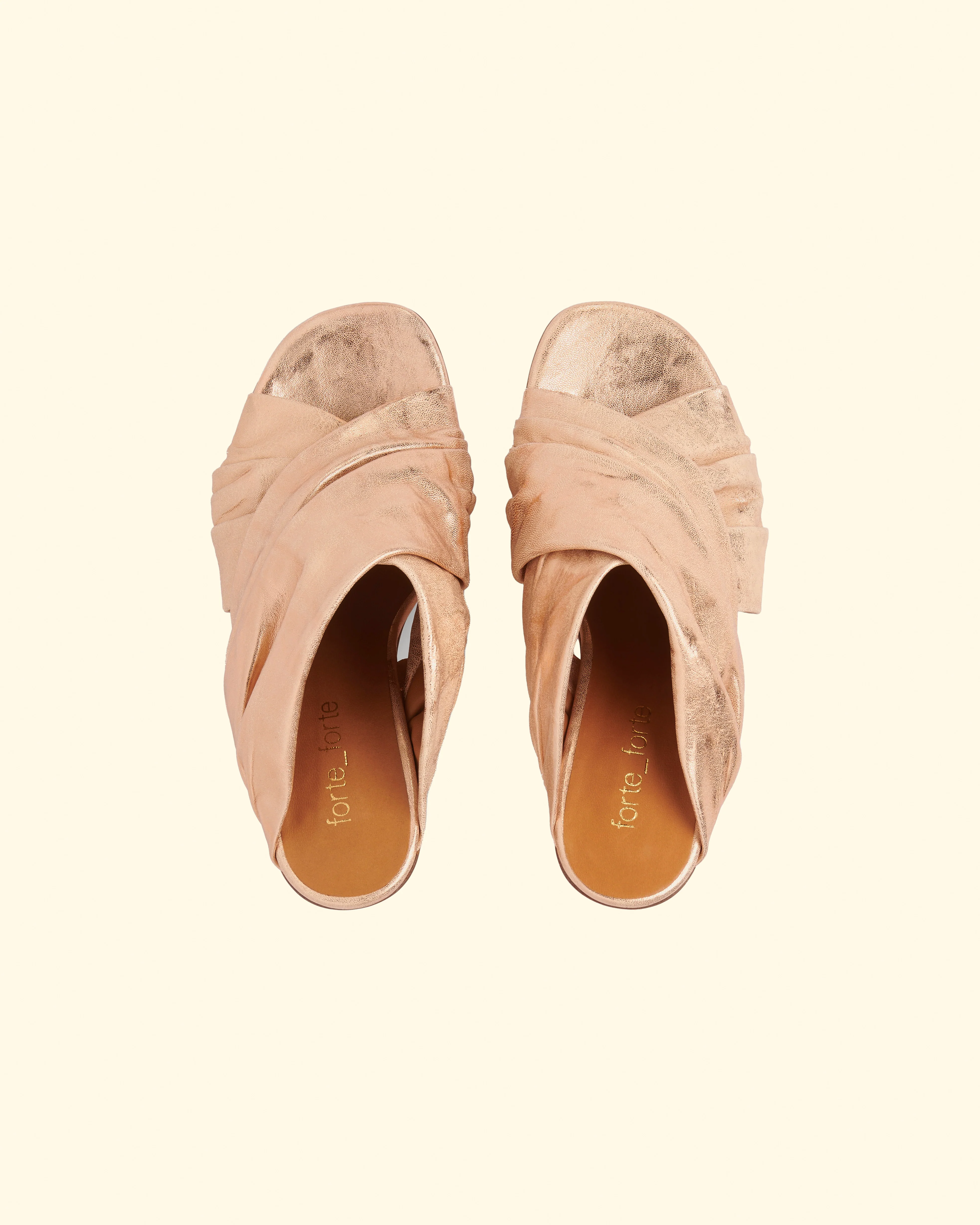 Heeled Laminated Leather Crossed Sandals | Cipria - Image 3