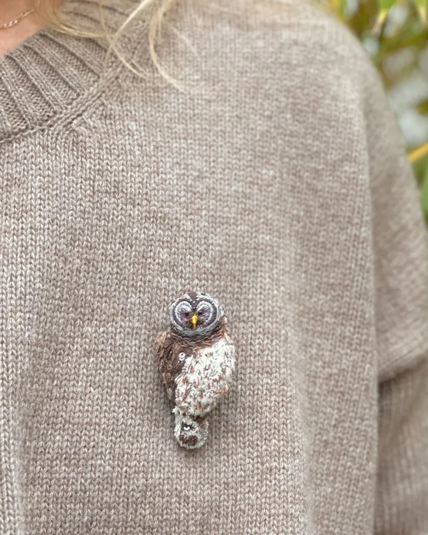 Hoot Owl Brooch Pin - Image 2