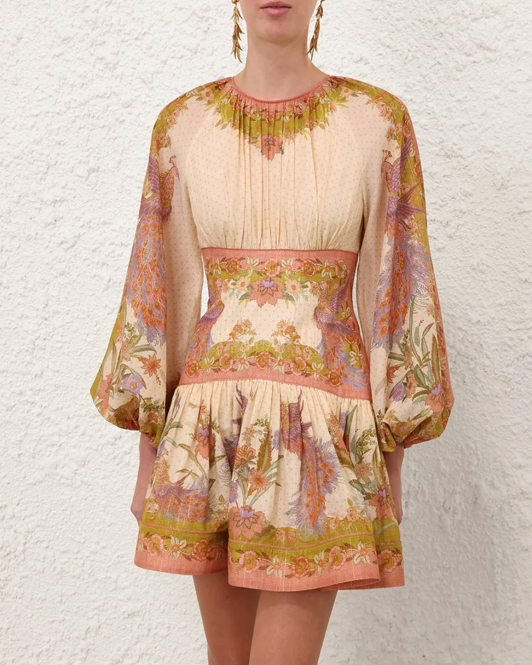 Indra Mini Dress | Chartreuse Scarf Floral - Image 2