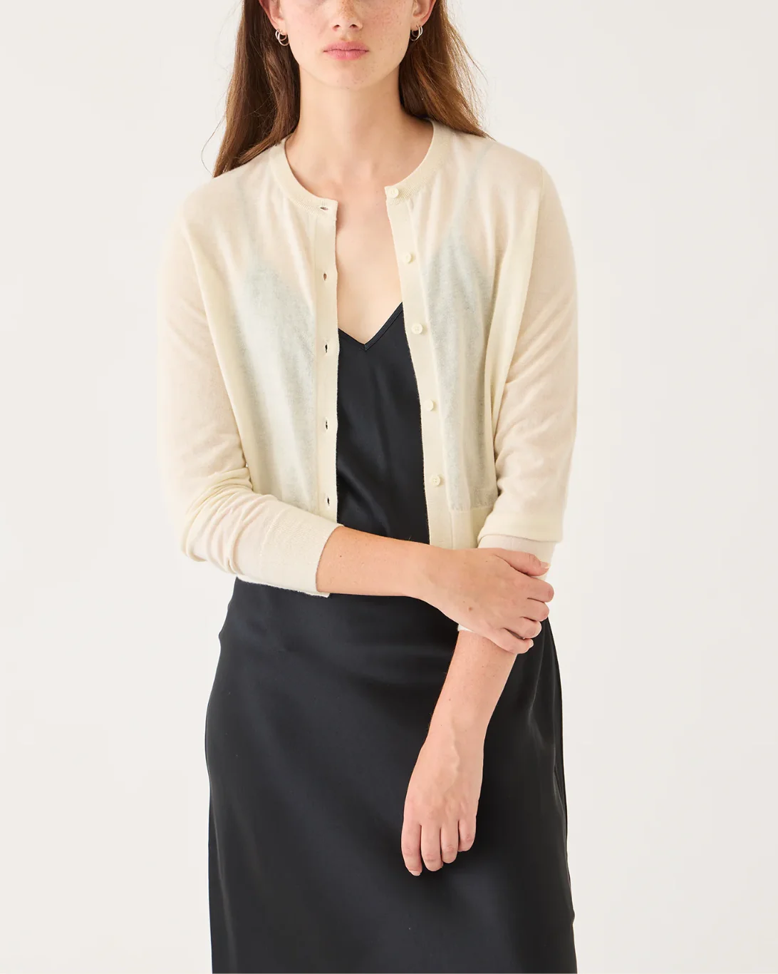 Inez Cashmere Cardigan | Ivory - Image 2