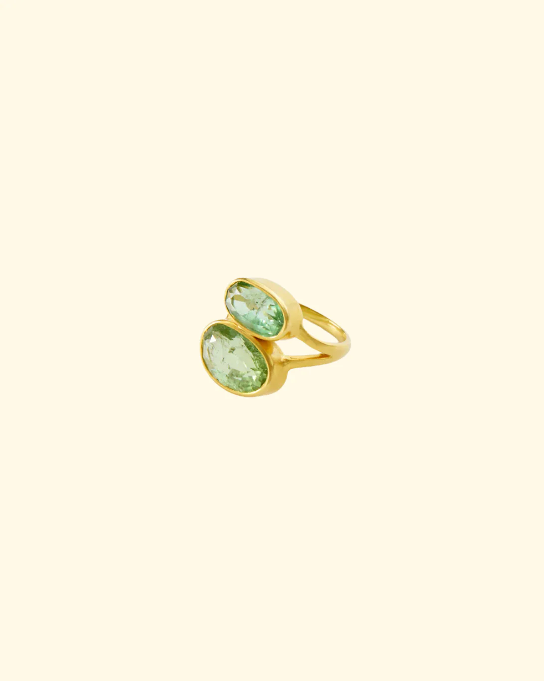 Iris Double Greek Ring | 18K YG & Green Tourmaline - ONLINE ONLY