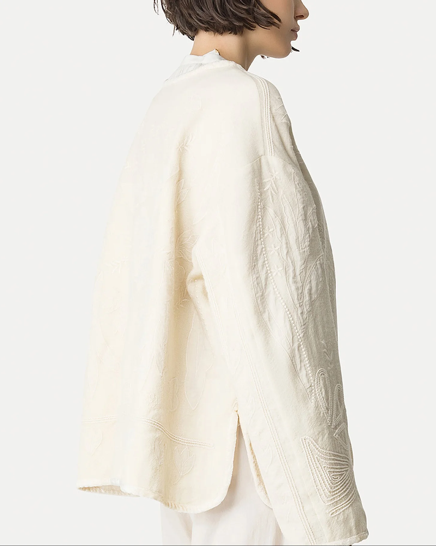 Iris Velvet Wool Tweed Blouson | Avorio - Image 4