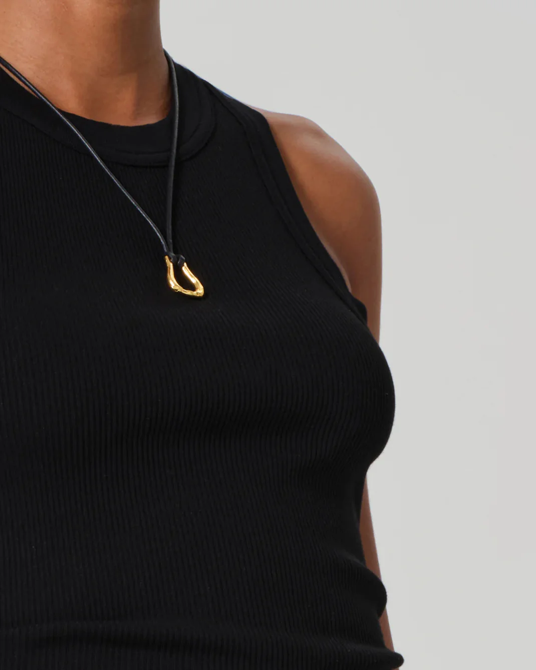 Isabel Rib Tank | Black - Image 4