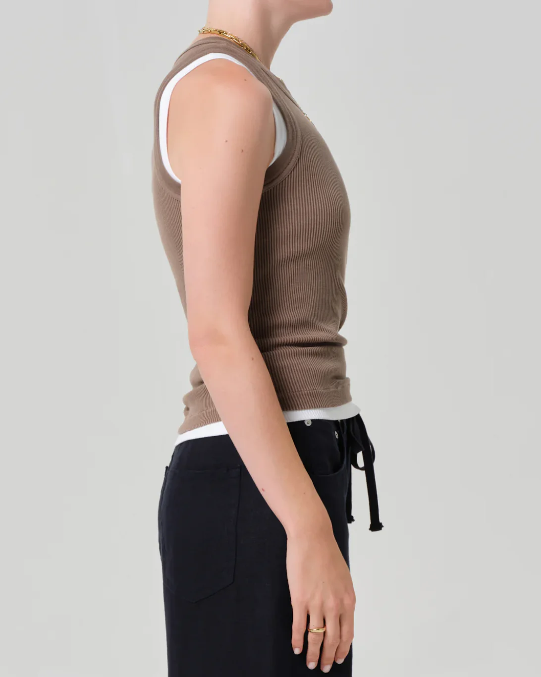 Isabel Rib Tank | Cocoa - Image 3