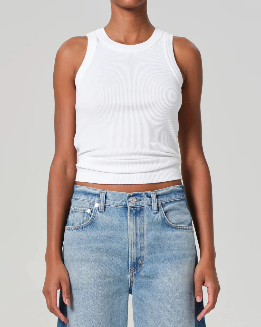 Isabel Rib Tank | White - Image 3