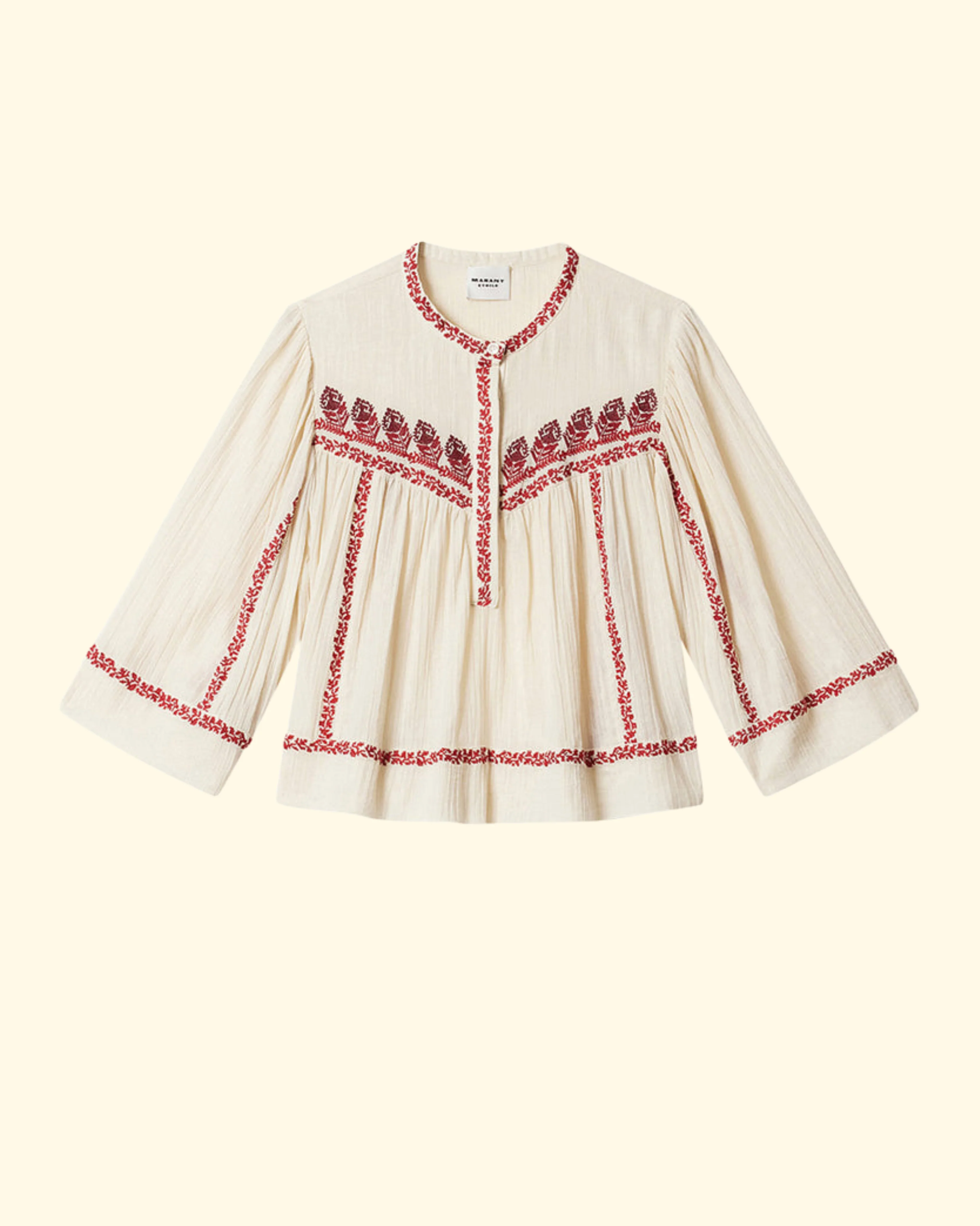 Juline Top | Beige/Red