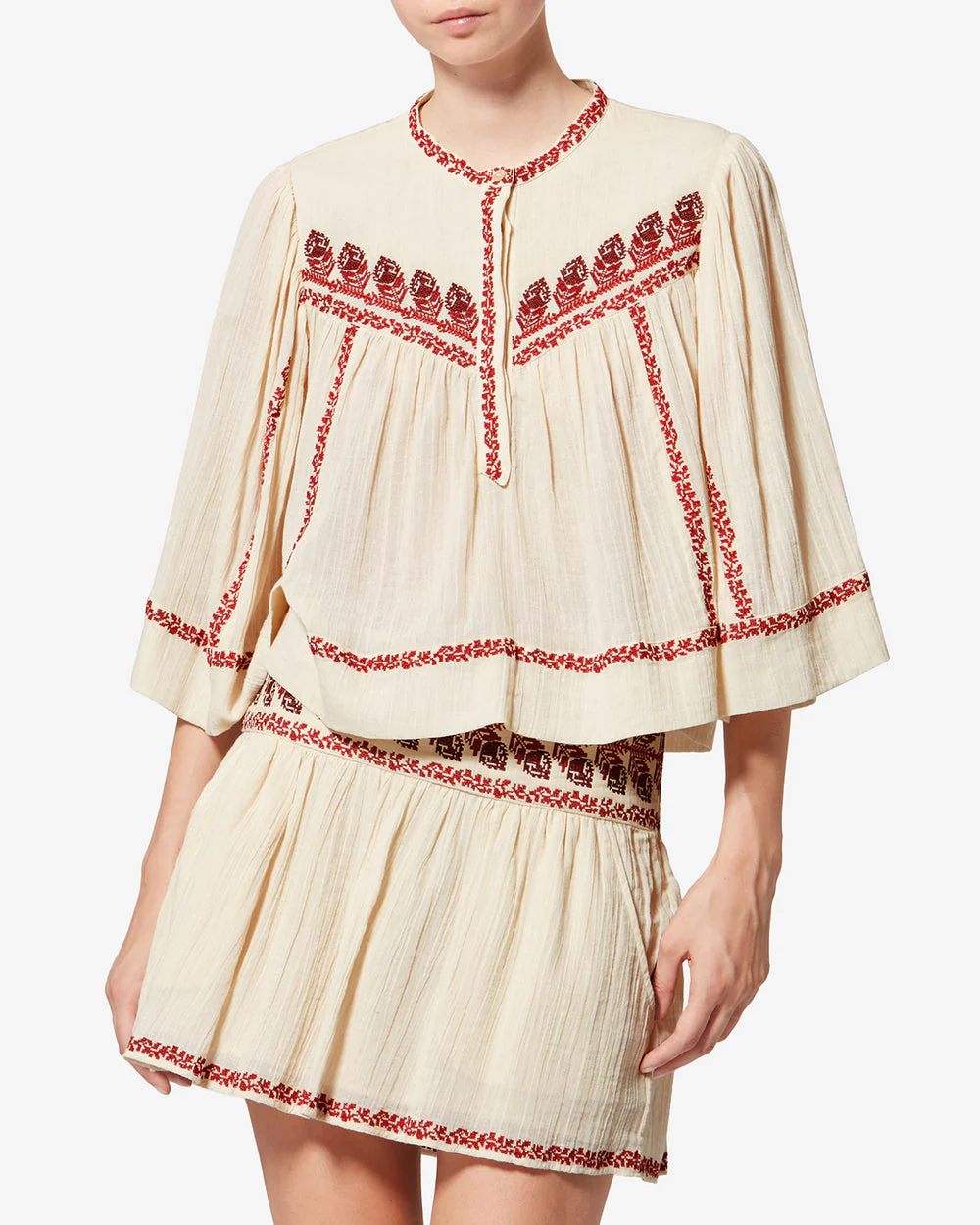 Juline Top | Beige/Red - Image 3
