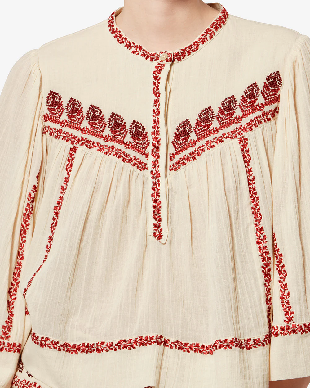 Juline Top | Beige/Red - Image 4