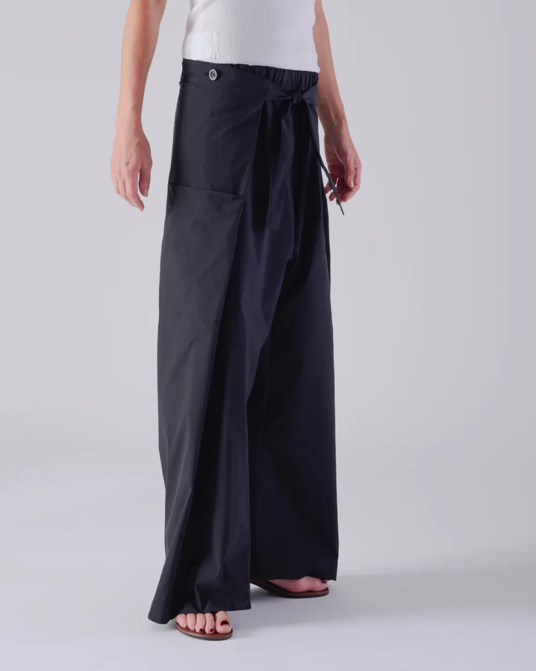 Kara Wrap Trousers | Black - Image 2