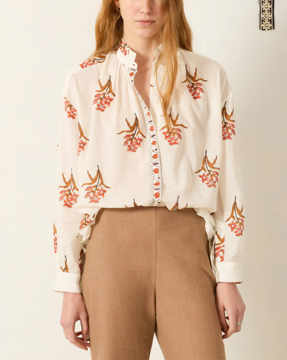 Kiki Persimmon Flower Shirt | Off-White