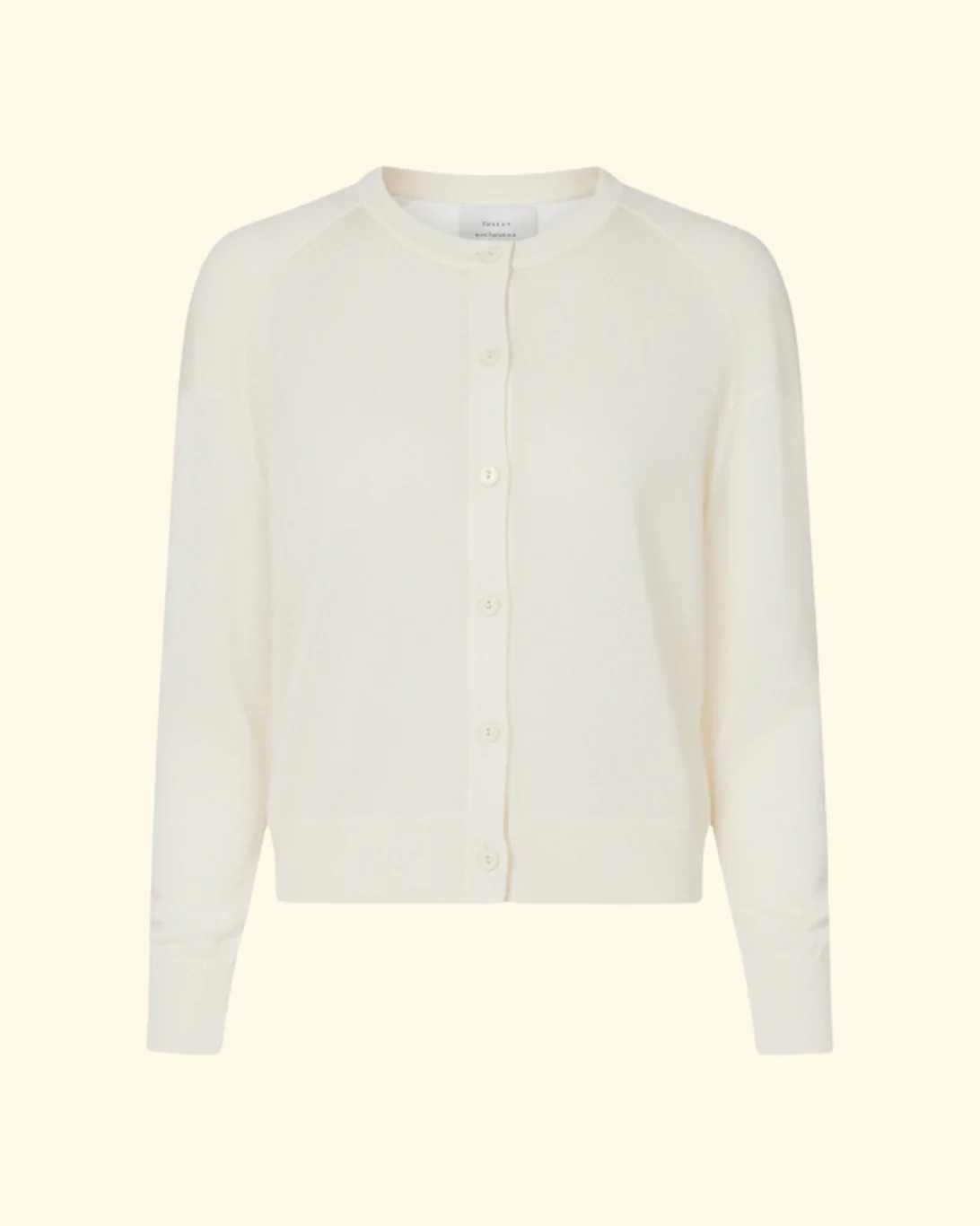 Kita Fine Crewneck Cardigan | Ivory