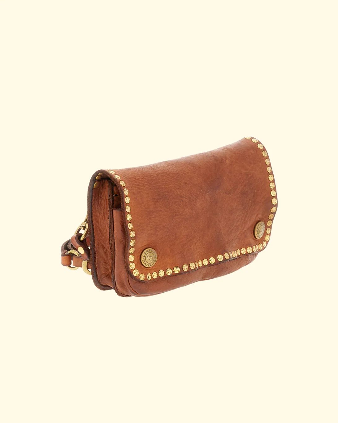Kura Pochette Crossbody w Studs | Cognac - Image 3