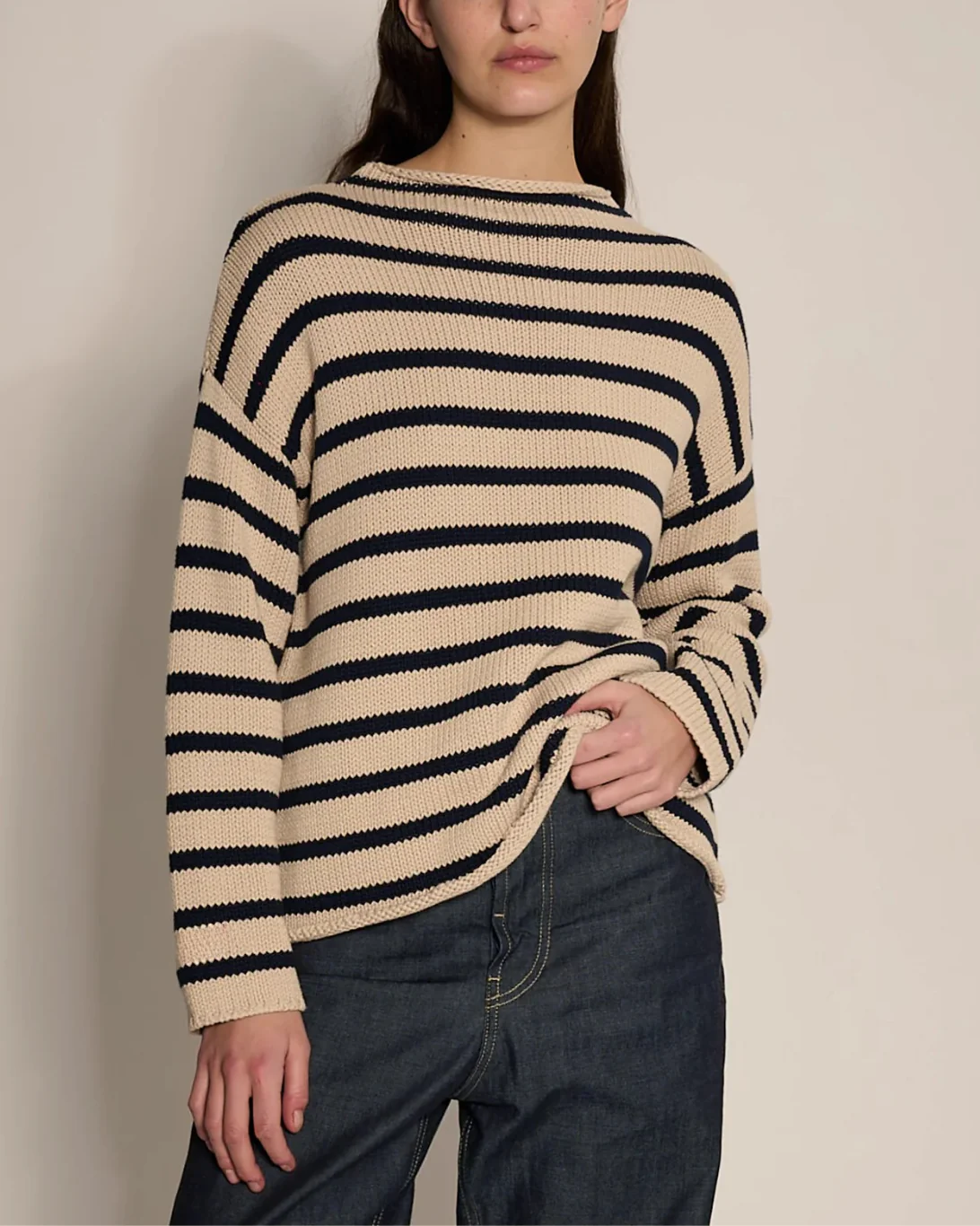 Lamis Stripe Sweater | Navy Natural - Image 2
