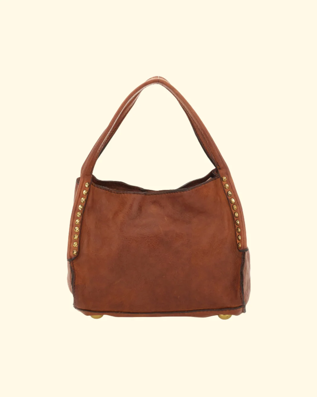 Lara Studded Shopping Bag | Cognac