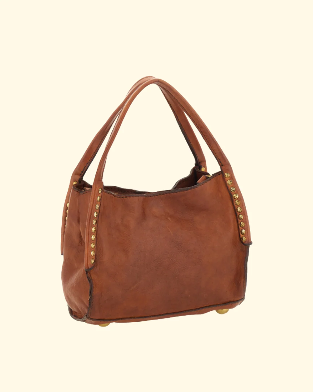 Lara Studded Shopping Bag | Cognac - Image 4