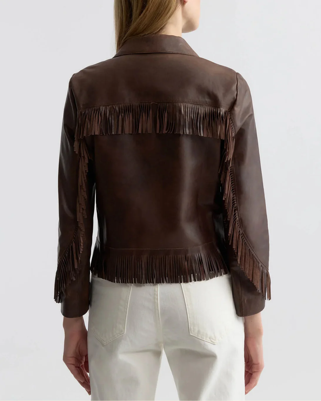 Lazare Fringe Leather Jacket | Dark Brown - Image 6