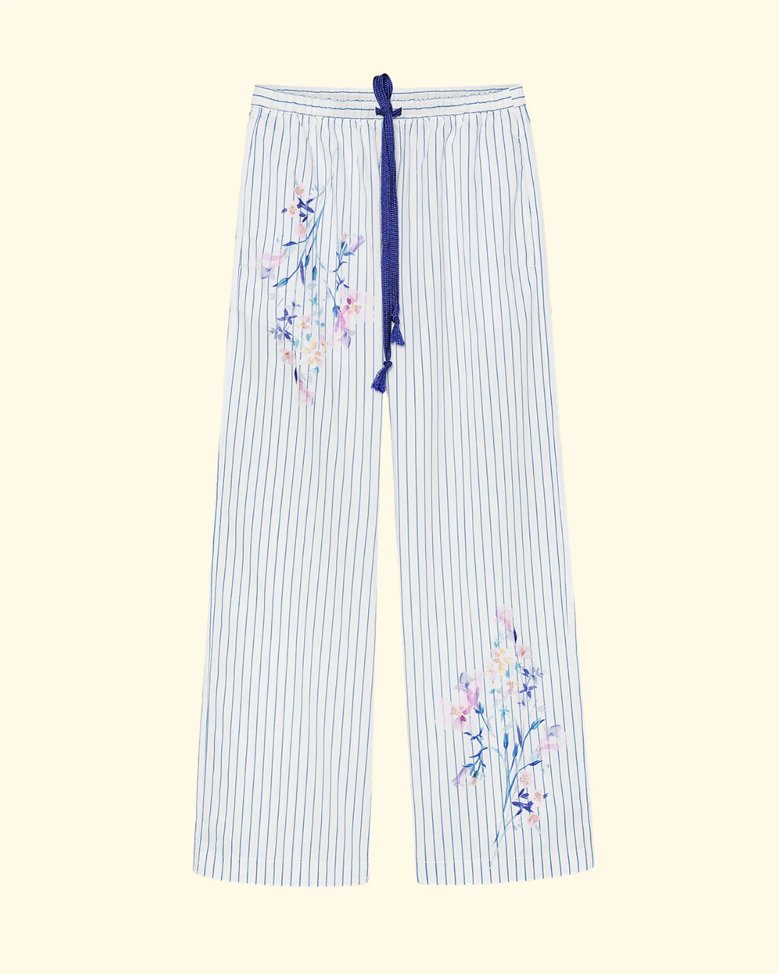 Print Popline Drawstring Pant | Le Bouquet