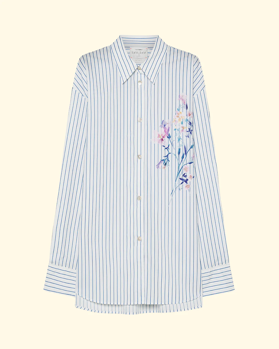 "Le Bouquet" Print Popline Shirt | Le Bouquet