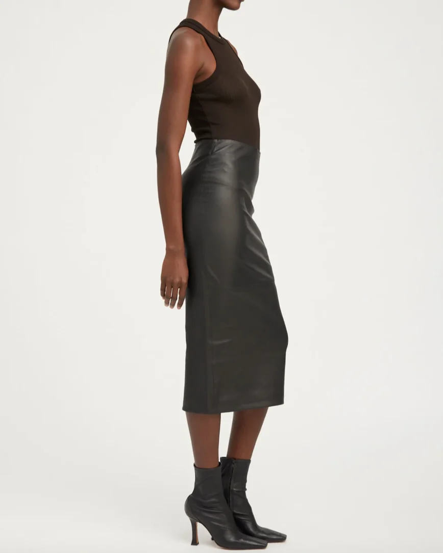 Leather Tube Skirt | Black - Image 4