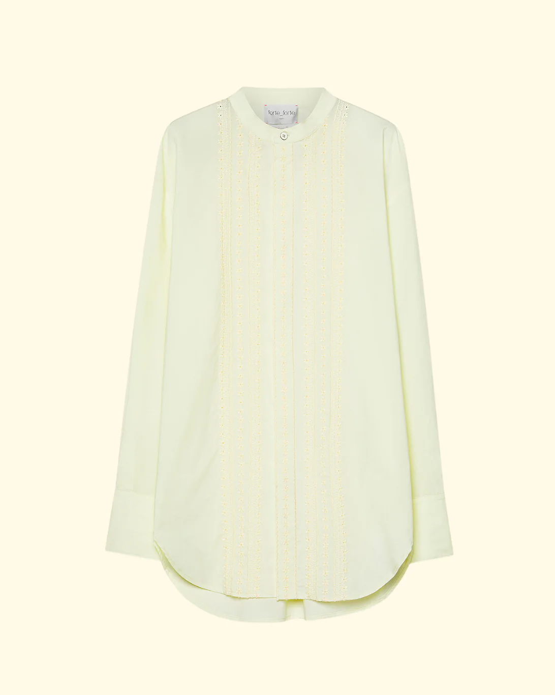 "Les Fleurs" Embroidery Popline Shirt | Light