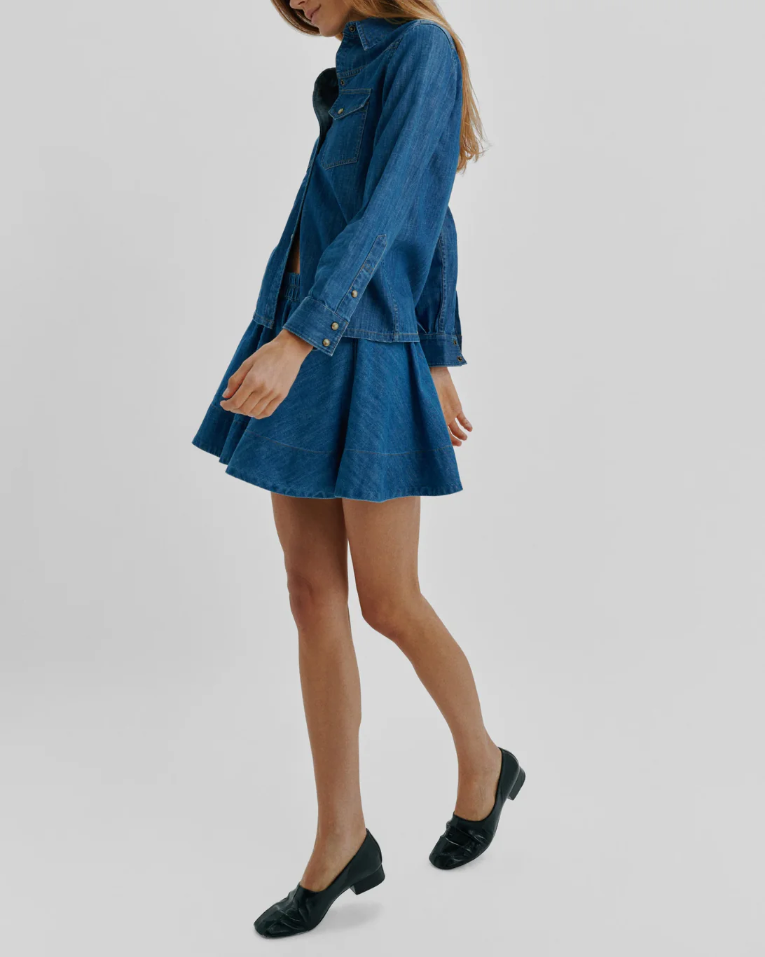 Lina Mini Denim Skirt | Aegean - Image 4