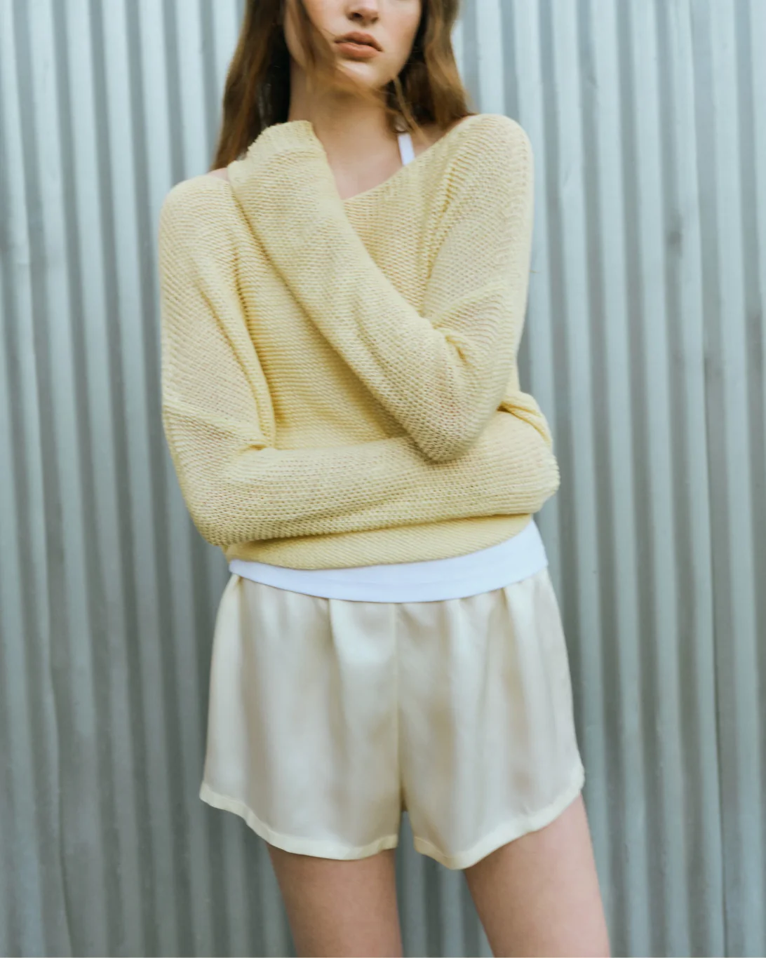 Linen Open Knit Bateau Sweater | Flan - Image 4