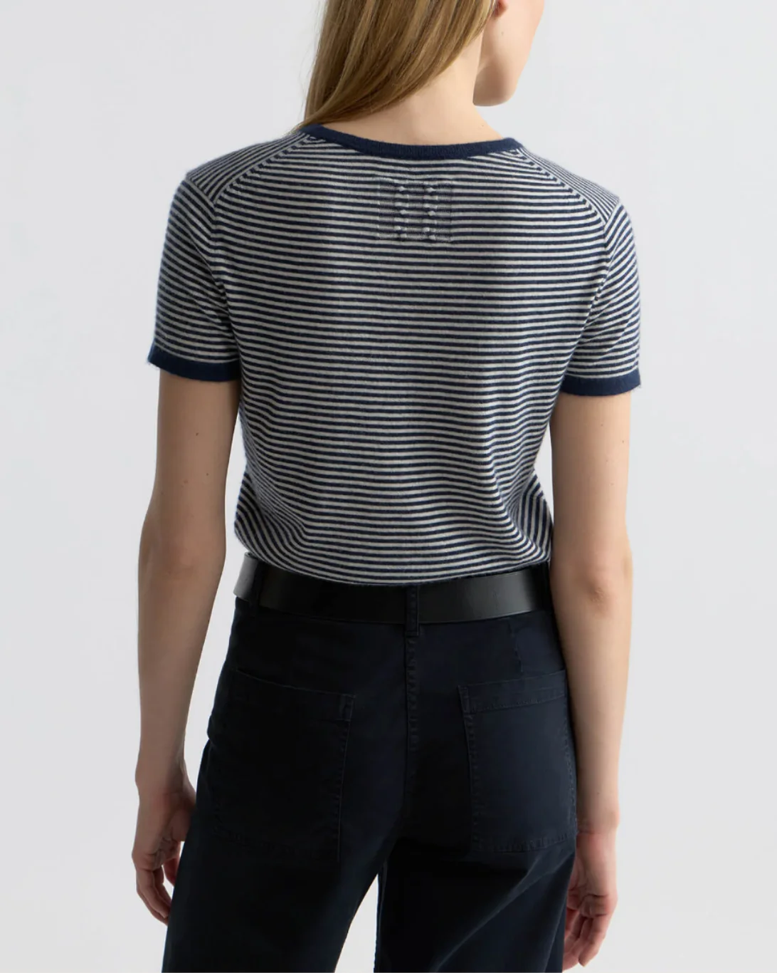 Linka Stripe Sweater | Navy/Ivory Stripe - Image 3