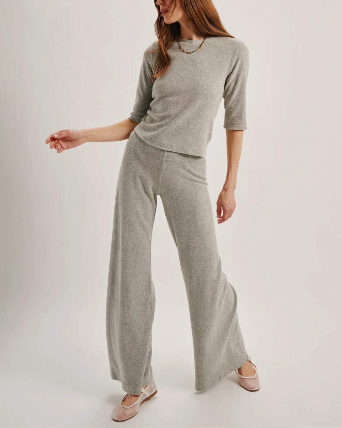 Lito Low-Rise Flare Pants | Grey Heather - Image 3