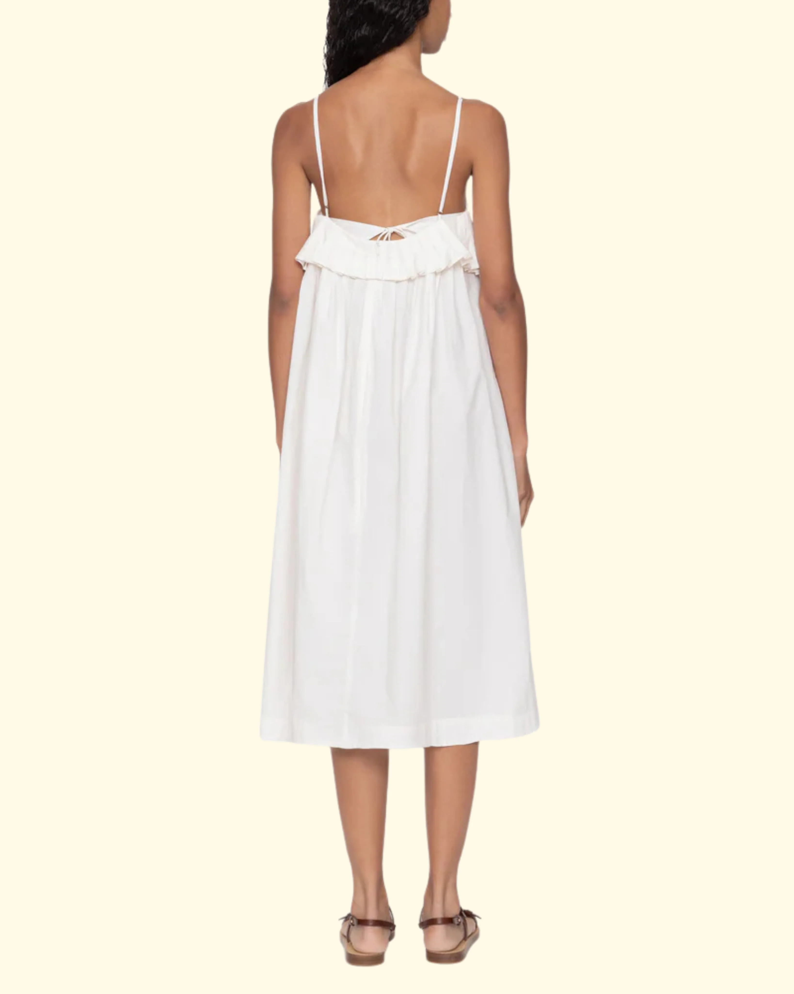 Lois Twill Tank Dress | Cream - Image 3
