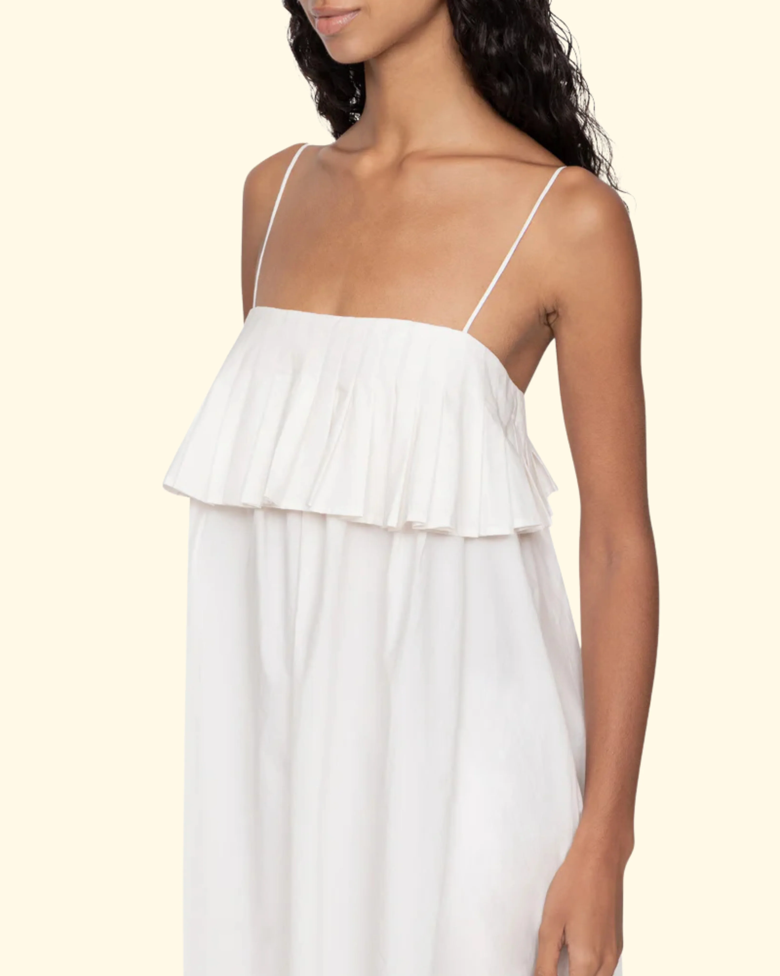 Lois Twill Tank Dress | Cream - Image 4