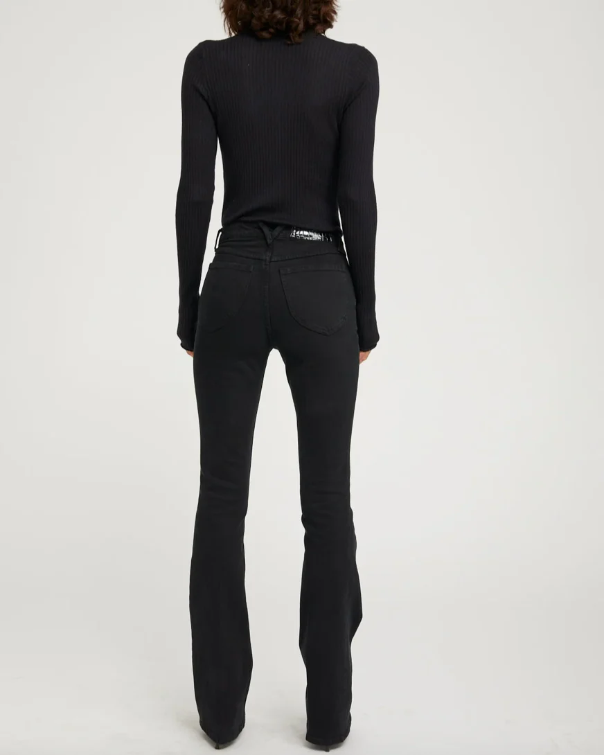 Long Sleeve Henley Top | Black - Image 4