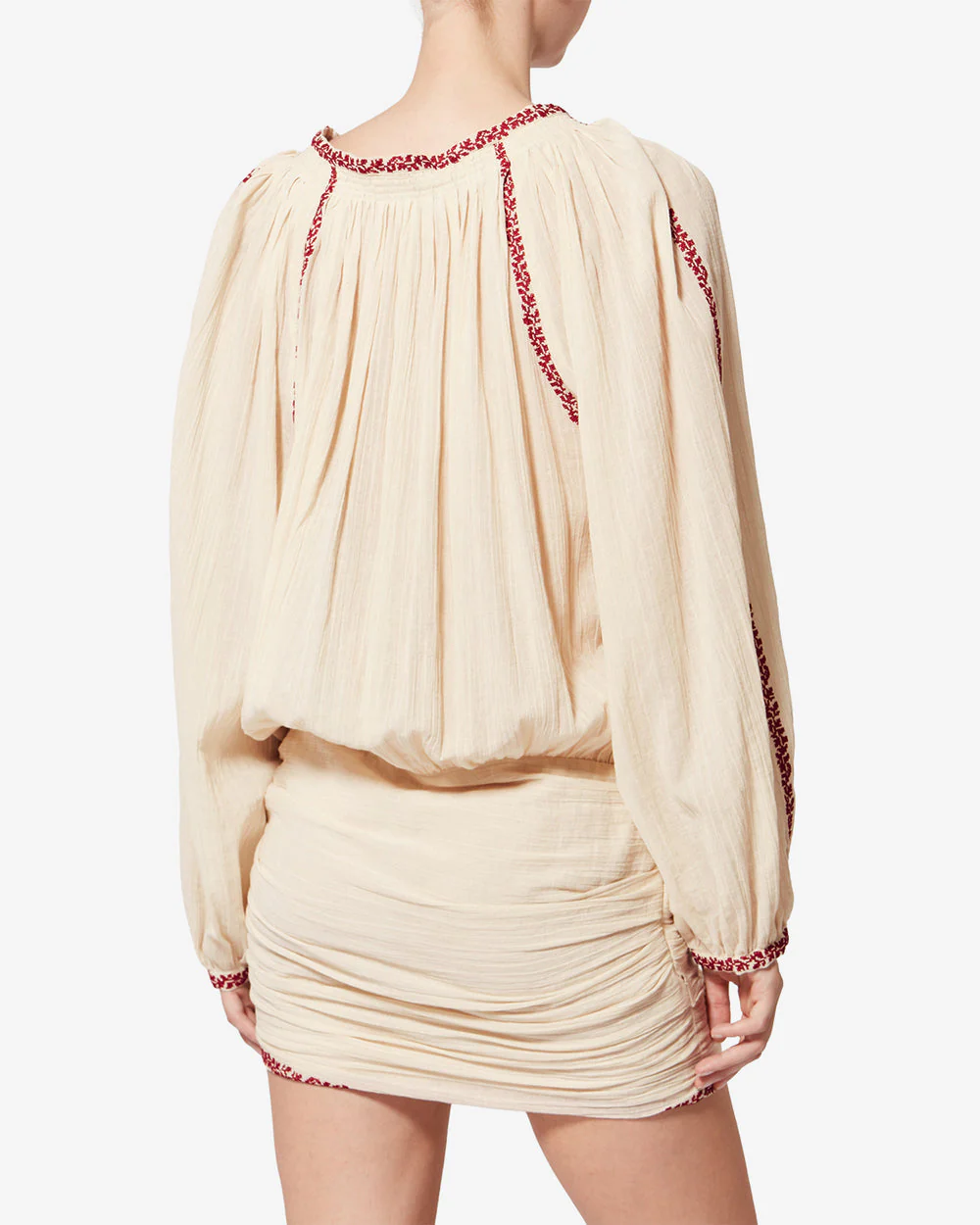 Ludy Dress | Beige/Red - Image 2