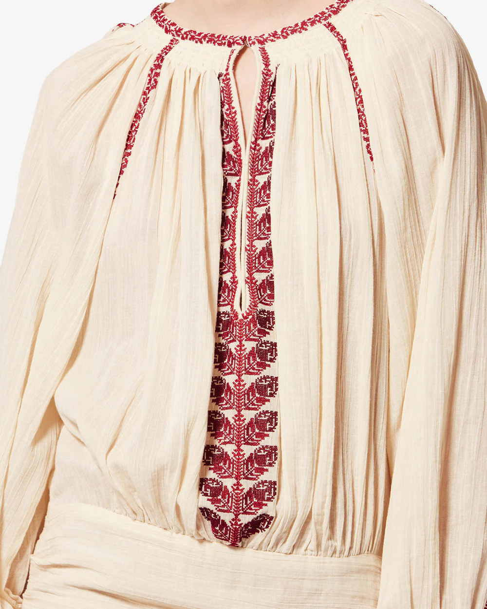 Ludy Dress | Beige/Red - Image 3