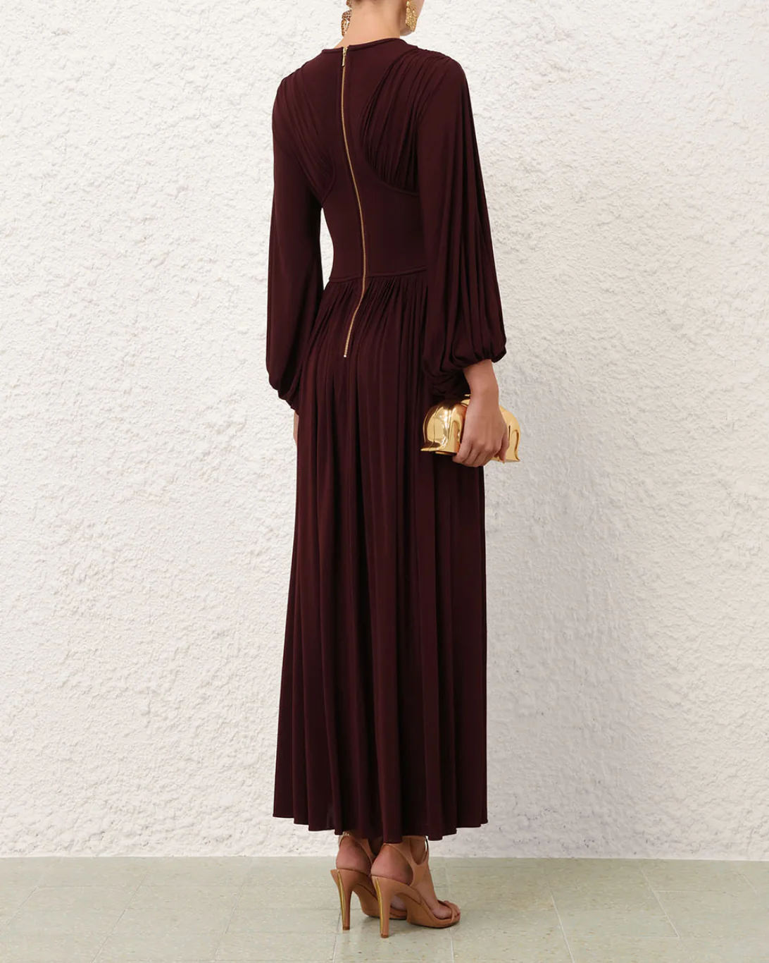 Luna Billow Maxi Dress | Mahogany - Image 3