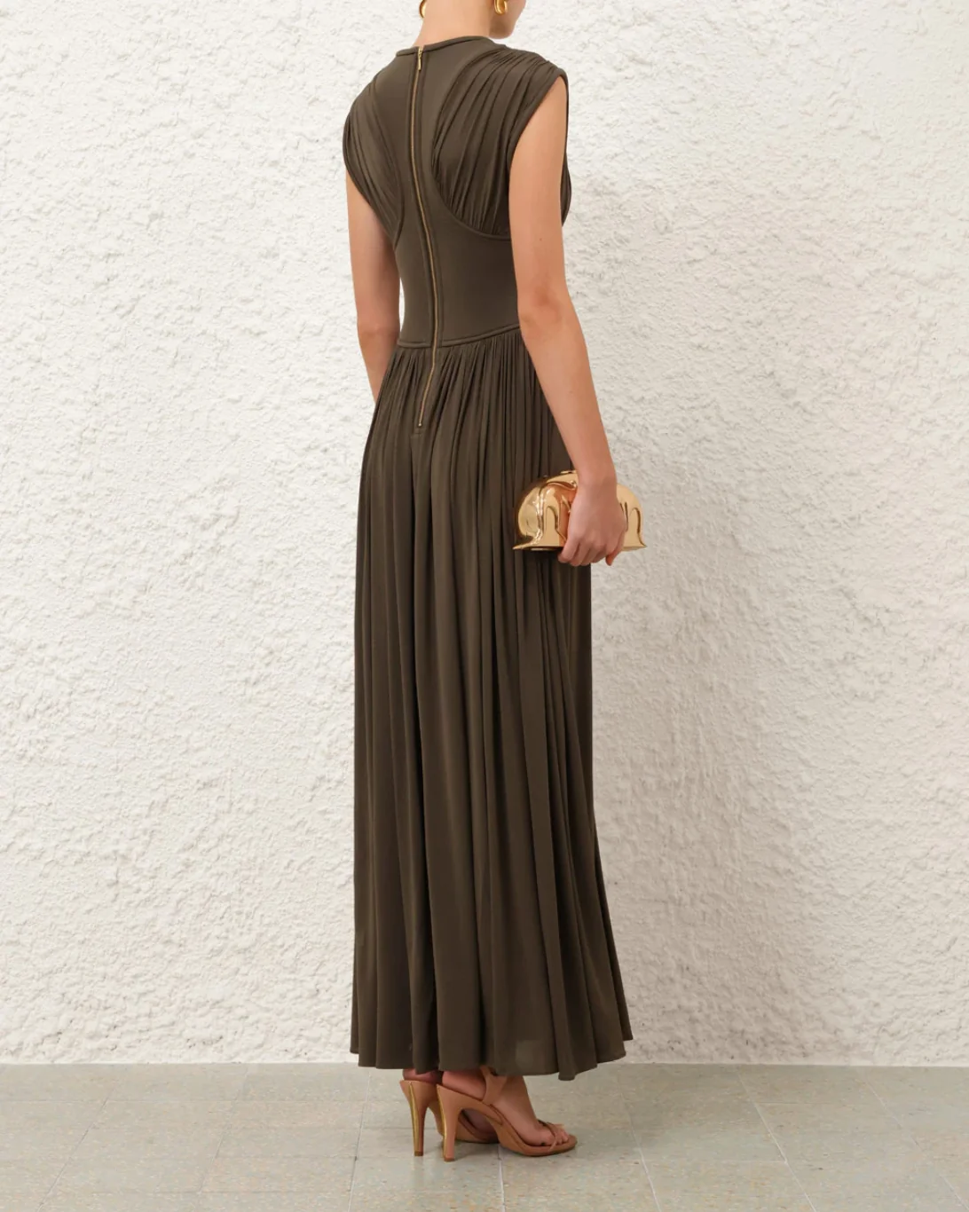 Luna Column Dress | Olive - Image 4
