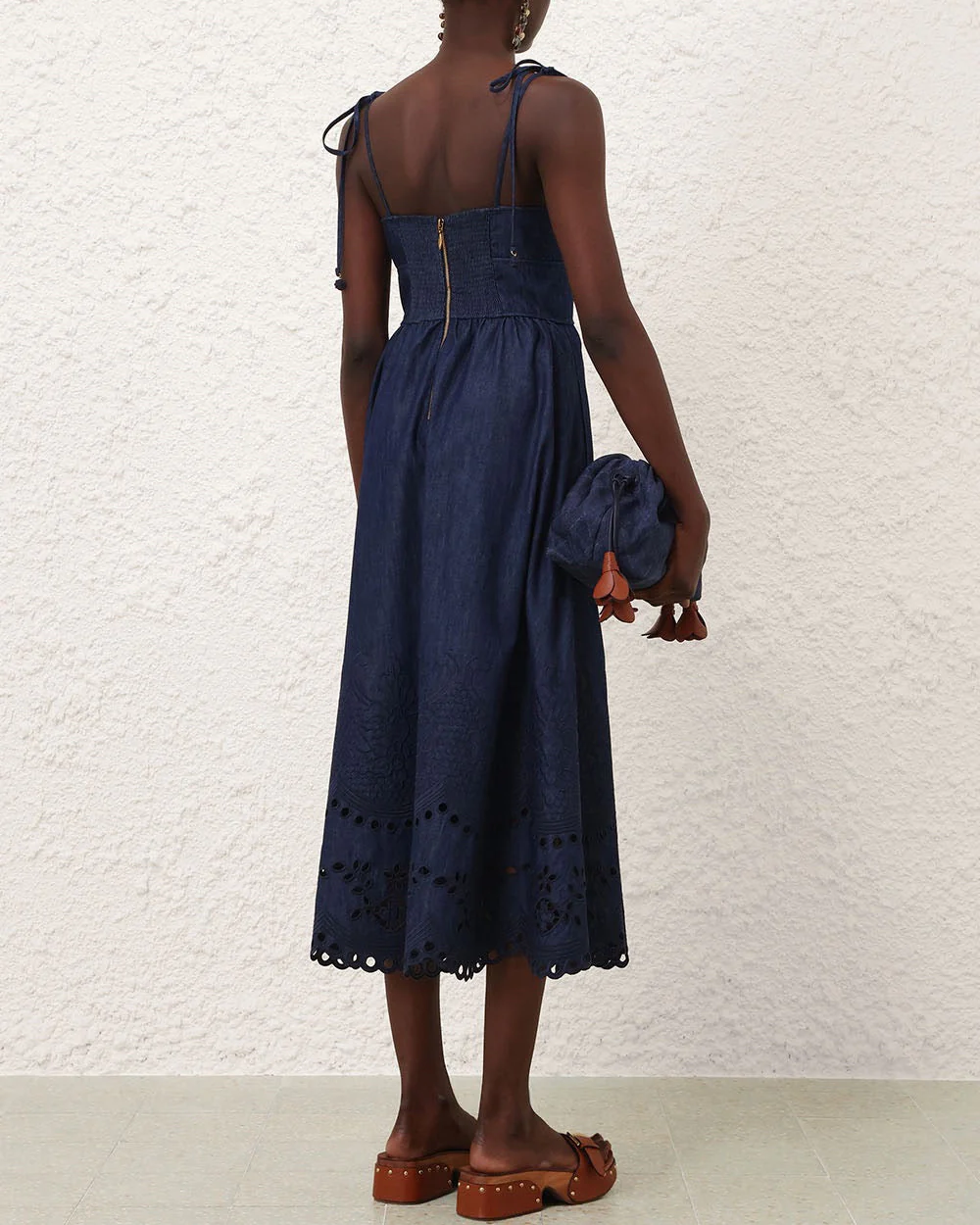 Mahon Broderie Denim Midi | Ink - Image 3