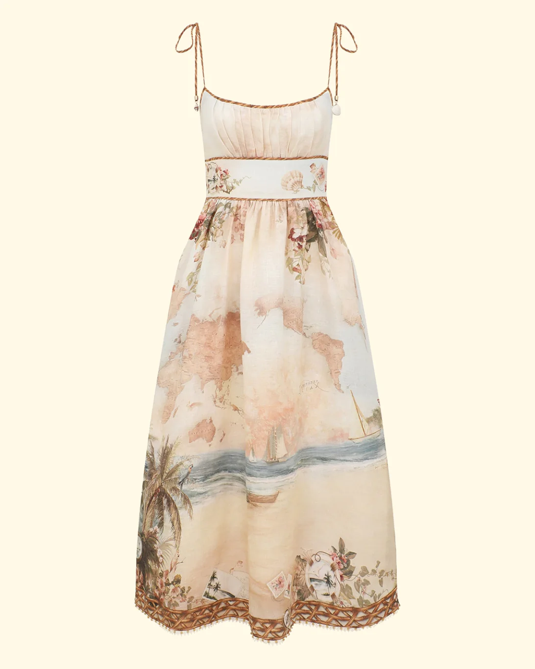 Mahon Picnic Dress | Island Map Blue
