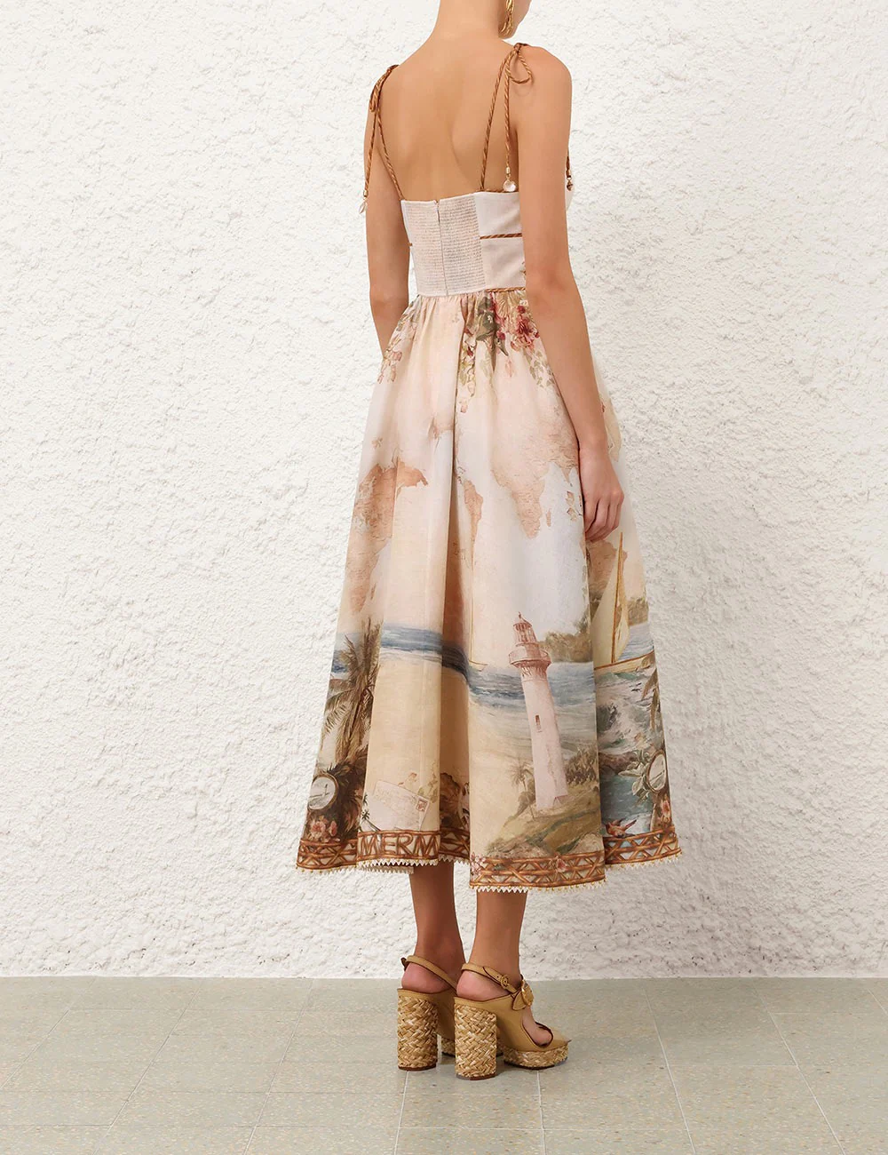 Mahon Picnic Dress | Island Map Blue - Image 4