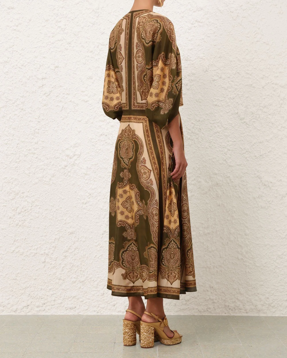 Mahon Tunic Midi Dress | Olive Paisley - Image 4